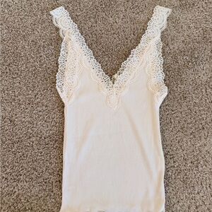Madewell Cream Lace Trim Camisole
